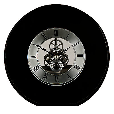 Dartington Crystal Round Clock, Dia. 15cm, Black